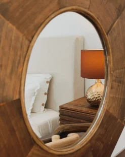 Online Beliani Specchio ASEM 60 cm 60 cm Legno di pioppo Marrone