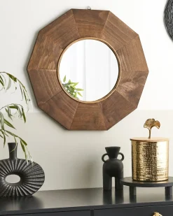 Online Beliani Specchio ASEM 60 cm 60 cm Legno di pioppo Marrone