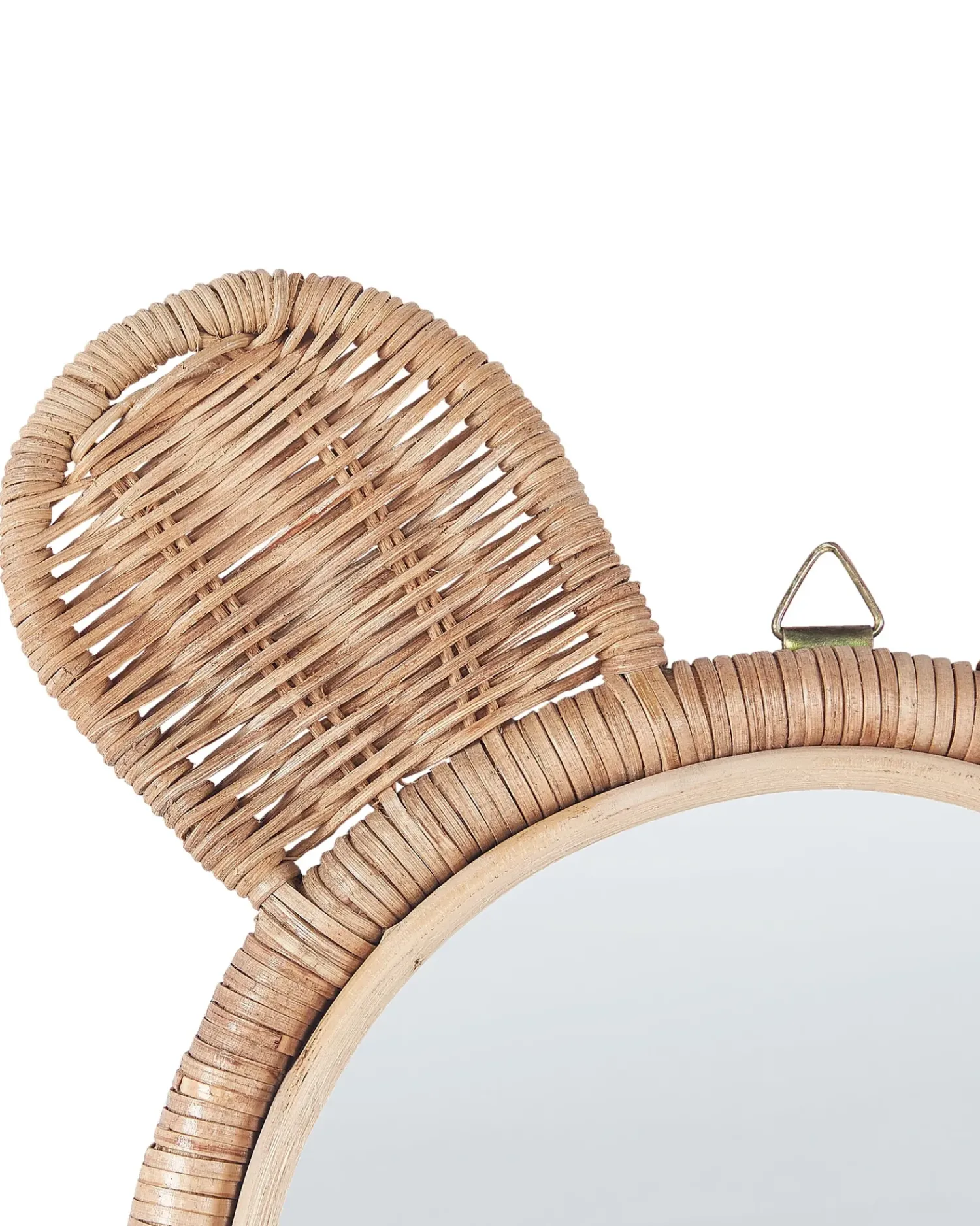 Hot Beliani Specchio ASHANTI 30 cm 33 cm Rattan Naturale Beige Naturale