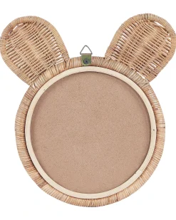 Hot Beliani Specchio ASHANTI 30 cm 33 cm Rattan Naturale Beige Naturale