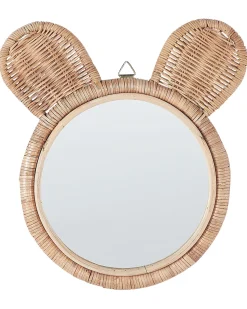Hot Beliani Specchio ASHANTI 30 cm 33 cm Rattan Naturale Beige Naturale