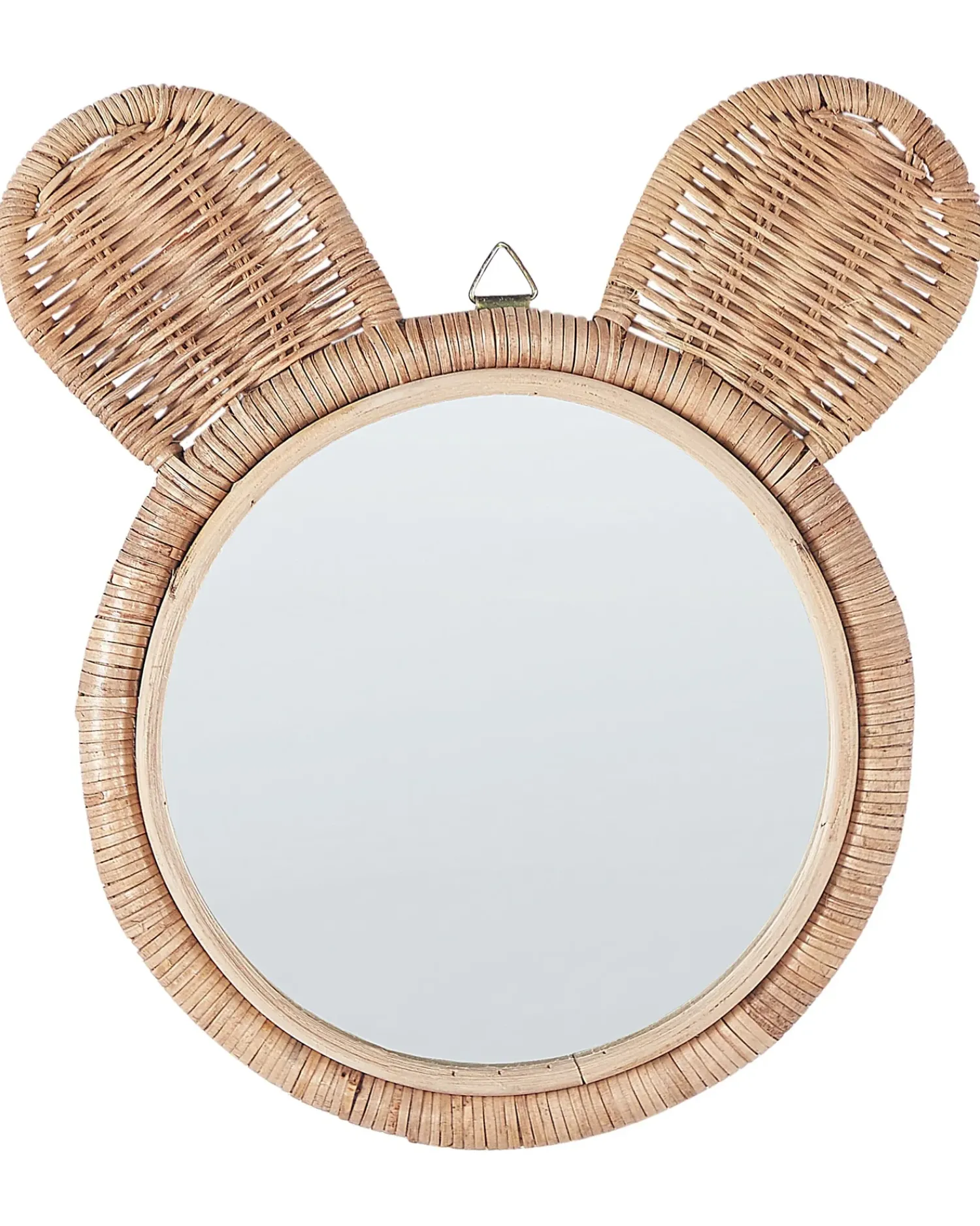 Hot Beliani Specchio ASHANTI 30 cm 33 cm Rattan Naturale Beige Naturale