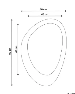 New Beliani Specchio AUDES 60 cm 90 cm Velluto sporco Bianco