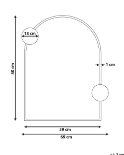 Sale Beliani Specchio AULON 69 cm 80 cm Metallo Nero