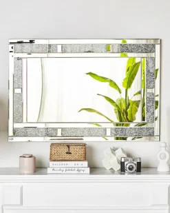 New Beliani Specchio AVRILLE 60 cm 90 cm Argento