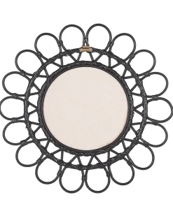 Discount Beliani Specchio BABAI 60 cm 60 cm Rattan Nero