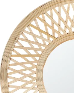 Sale Beliani Specchio BACATA 60 cm 60 cm Bambù Naturale Marrone
