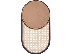 Hot Beliani Specchio BALEAL 30 cm 56 cm Rattan Naturale Beige Naturale Nero