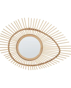 Outlet Beliani Specchio BARIO 63 cm 45 cm Bambù Naturale Marrone