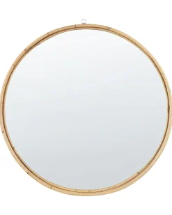 Online Beliani Specchio BARUNG 60 cm 60 cm Rattan Naturale Beige Marrone