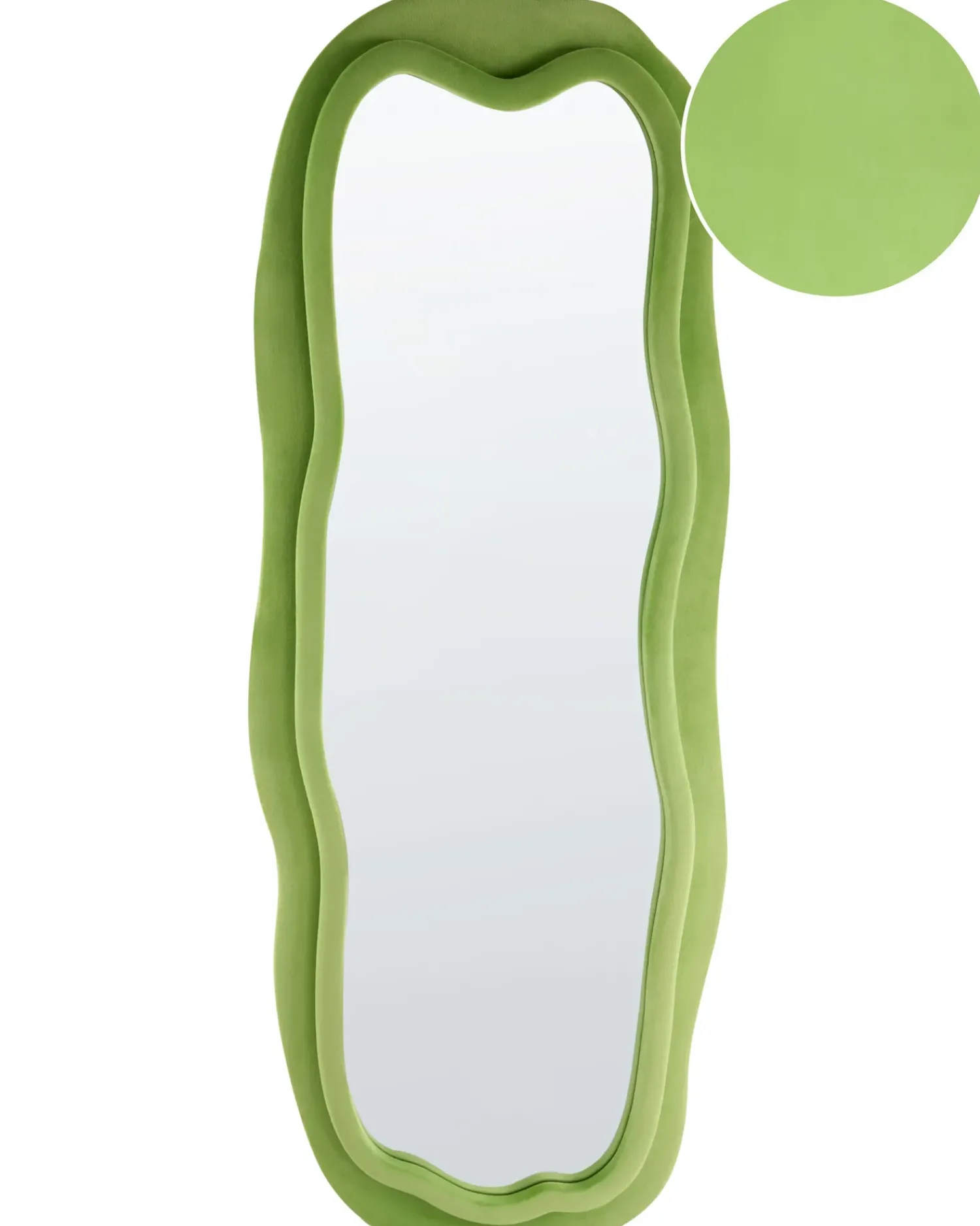 Discount Beliani Specchio BEAUNE 56 cm 160 cm Velluto Verde