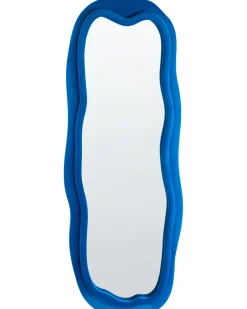 New Beliani Specchio BEAUNE 56 cm 160 cm Velluto Blu