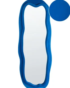 New Beliani Specchio BEAUNE 56 cm 160 cm Velluto Blu
