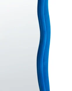 New Beliani Specchio BEAUNE 56 cm 160 cm Velluto Blu