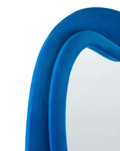 New Beliani Specchio BEAUNE 56 cm 160 cm Velluto Blu