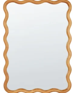 Sale Beliani Specchio BEFFES 50 cm 72 cm Legno di pino Naturale Marrone
