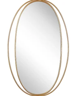 Beliani Specchio BESSON 55 cm 90 cm Metallo Oro