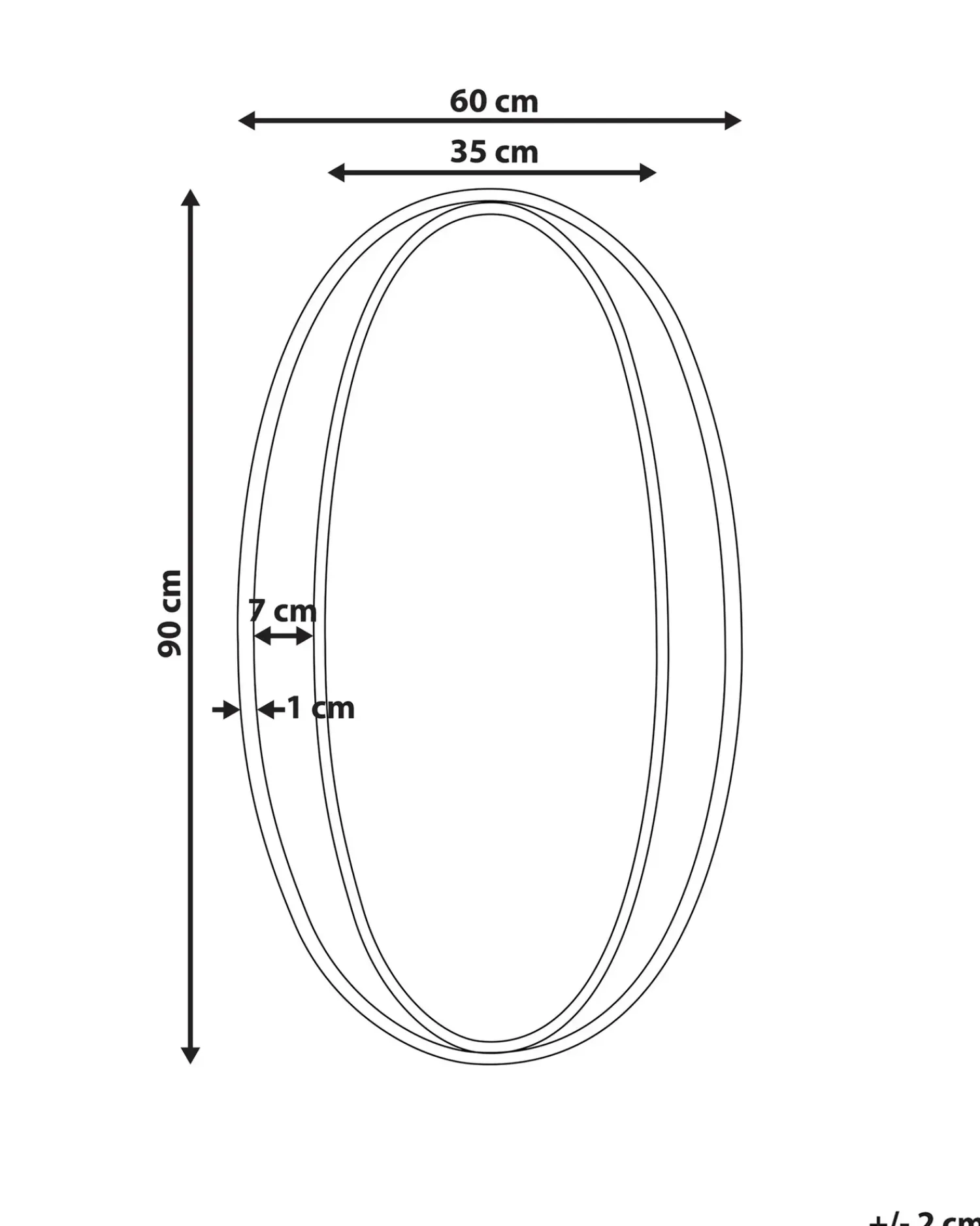 Beliani Specchio BESSON 55 cm 90 cm Metallo Oro