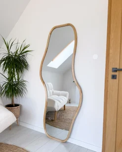 Discount Beliani Specchio BIOLLET 80 cm 180 cm Legno di Paulownia Naturale Marrone