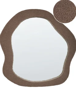 Sale Beliani Specchio BLISMES 79 cm 80 cm Bouclé Marrone