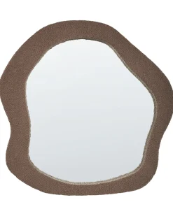 Sale Beliani Specchio BLISMES 79 cm 80 cm Bouclé Marrone