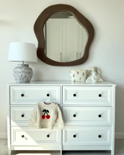 Sale Beliani Specchio BLISMES 79 cm 80 cm Bouclé Marrone