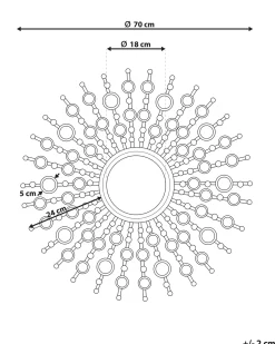 Best Beliani Specchio BLOIS 70 cm 70 cm Metallo Oro