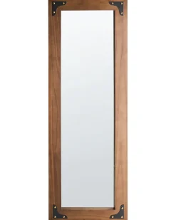 Hot Beliani Specchio BLOSVILLE 58 cm 164 cm Legno di abete Marrone