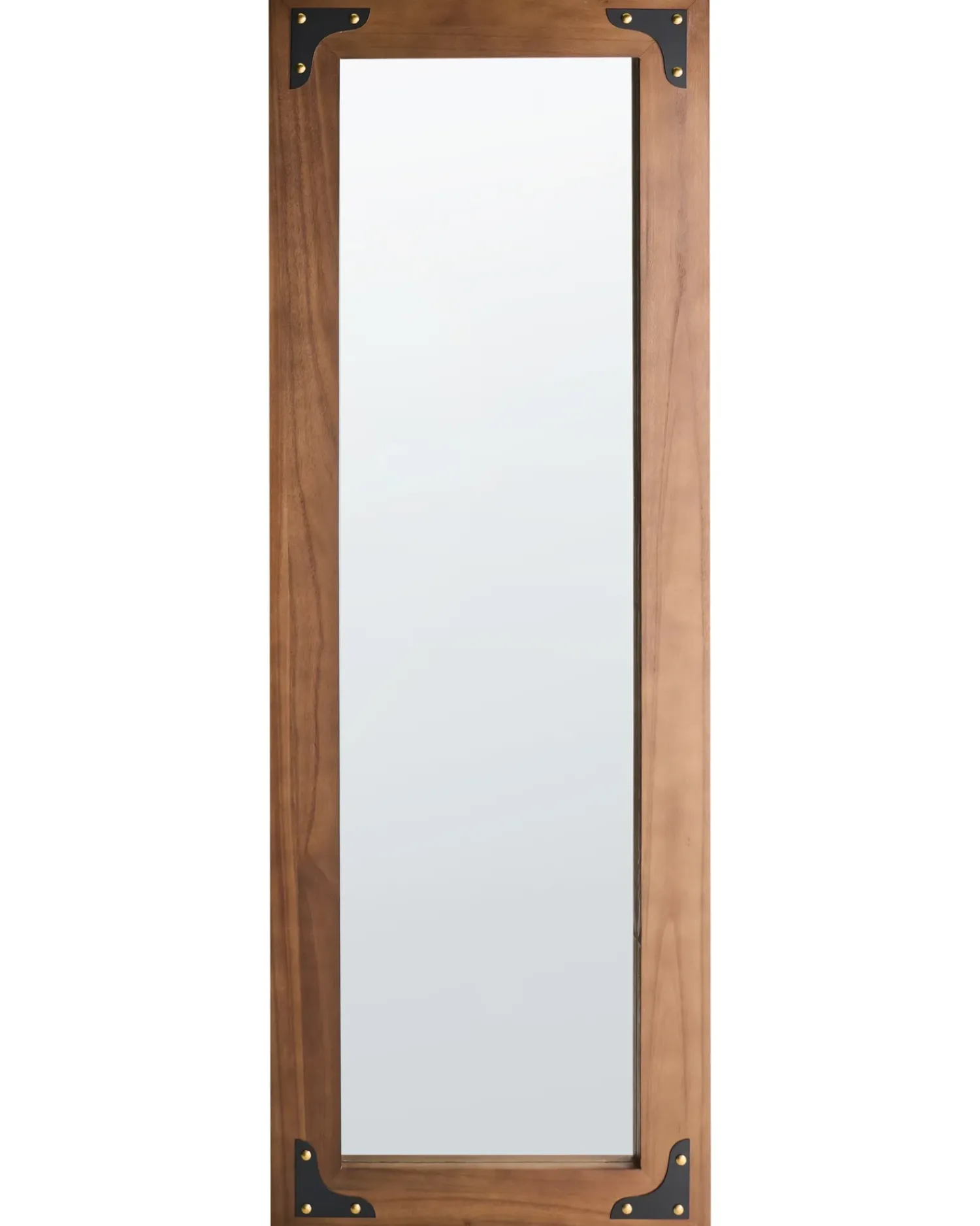 Hot Beliani Specchio BLOSVILLE 58 cm 164 cm Legno di abete Marrone