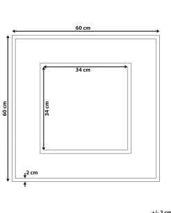 Hot Beliani Specchio BOISE 60 cm 60 cm Legno di teak scuro Marrone