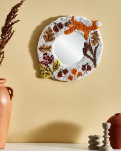 Best Beliani Specchio BORITI 51 cm 40 cm Cotone Bianco Bianco Multicolore