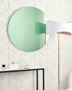Best Beliani Specchio BOUCHON 80 cm 80 cm Verde