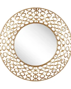 Best Beliani Specchio BOURDON 80 cm 80 cm Metallo Oro