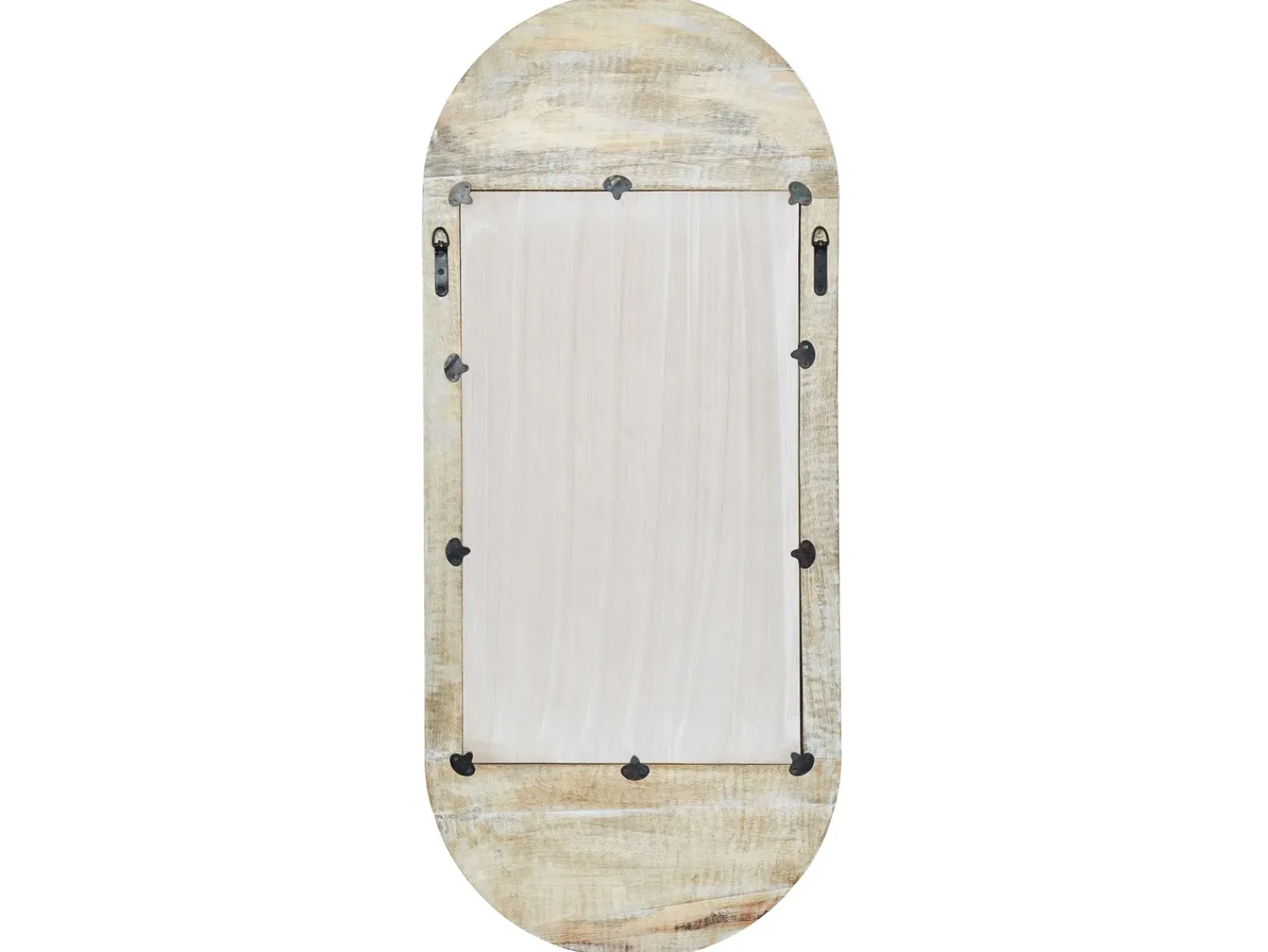 Outlet Beliani Specchio BRIANT 56 cm 130 cm Legno di mango Bianco