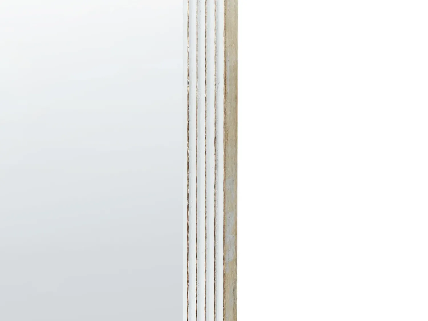 Outlet Beliani Specchio BRIANT 56 cm 130 cm Legno di mango Bianco