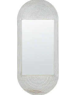 Outlet Beliani Specchio BRIANT 56 cm 130 cm Legno di mango Bianco