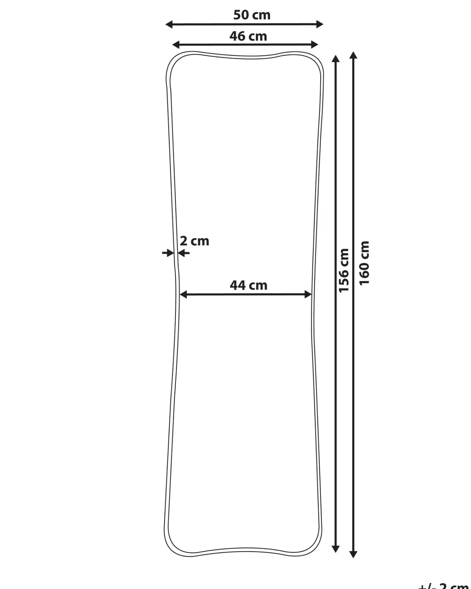Best Beliani Specchio BRIEUC 50 cm 160 cm Oro
