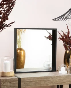 Best Beliani Specchio BRIGNOLES 50 cm 50 cm Nero