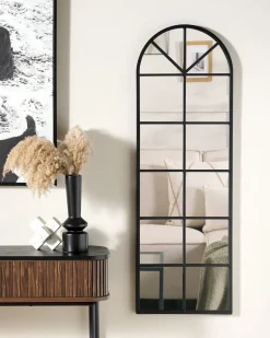 Outlet Beliani Specchio BROUAGE 40 cm 120 cm Metallo Nero