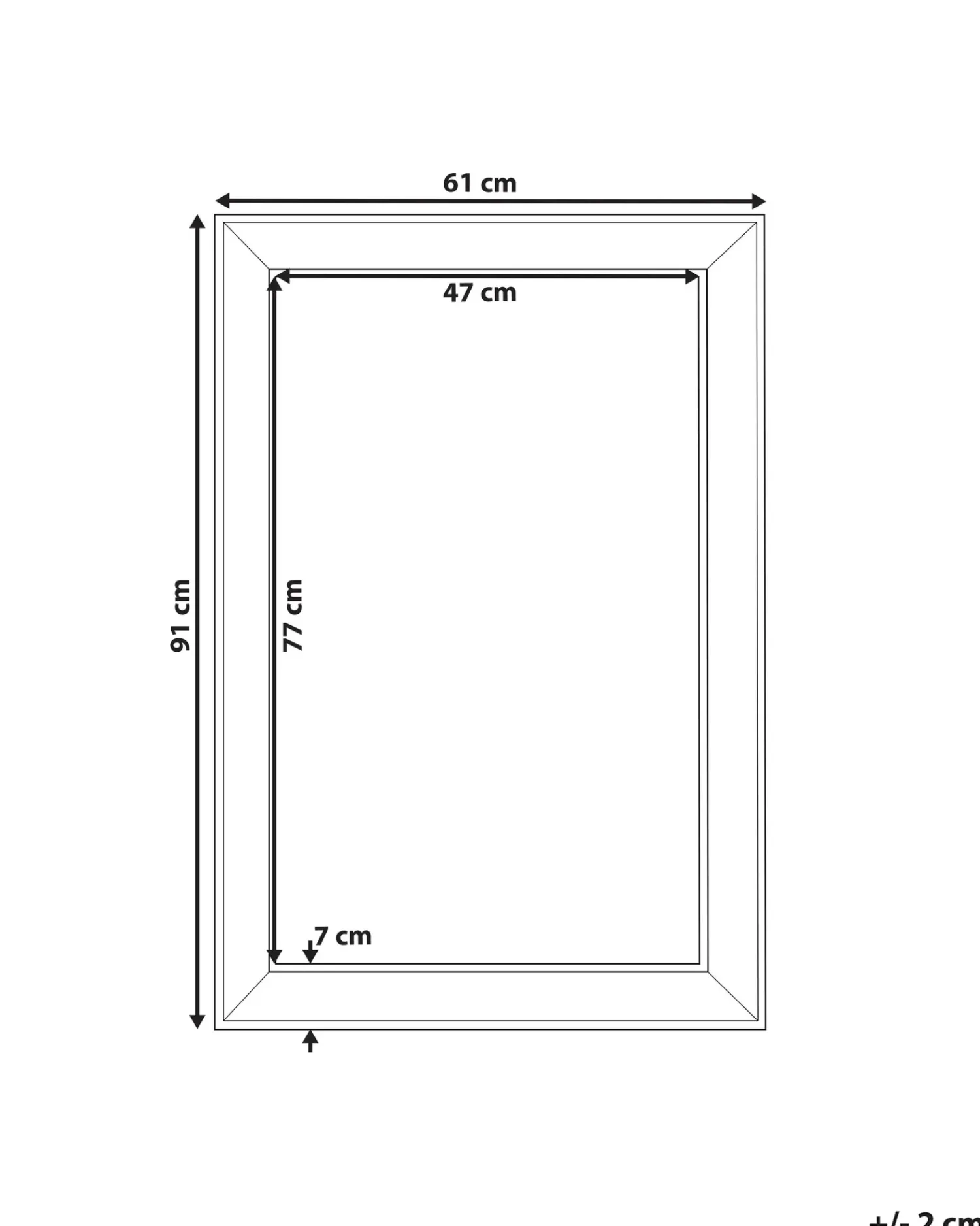 Outlet Beliani Specchio BUBRY 61 cm Argento