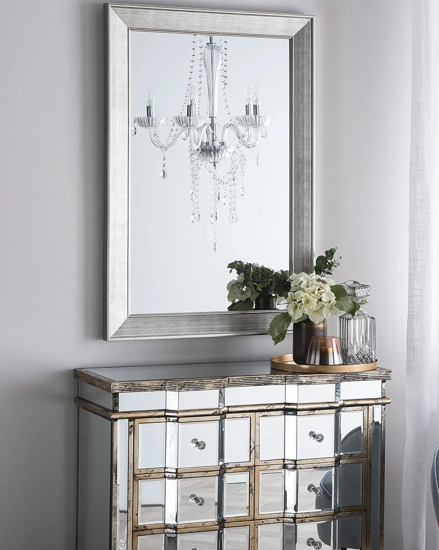 Outlet Beliani Specchio BUBRY 61 cm Argento