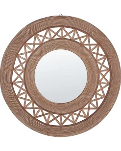 Hot Beliani Specchio CACOMA 62 cm 62 cm Bambù Marrone