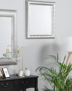 Beliani Specchio CAVAN 65 cm 65 cm Metallo Argento