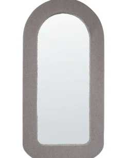 Outlet Beliani Specchio CERVON 60 cm 120 cm Bouclé Tortora Beige