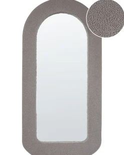 Outlet Beliani Specchio CERVON 60 cm 120 cm Bouclé Tortora Beige