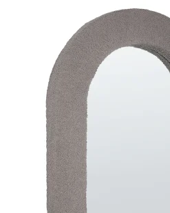 Outlet Beliani Specchio CERVON 60 cm 120 cm Bouclé Tortora Beige