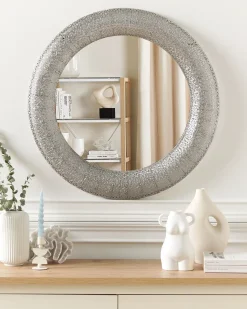 Beliani Specchio CHANNAY 80 cm 80 cm Metallo Argento