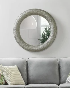Beliani Specchio CHANNAY 80 cm 80 cm Metallo Argento