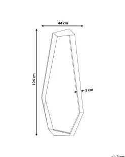 New Beliani Specchio CHANU 44 cm 104 cm chiaro Marrone