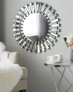 Outlet Beliani Specchio CHOLET 70 cm 70 cm Argento